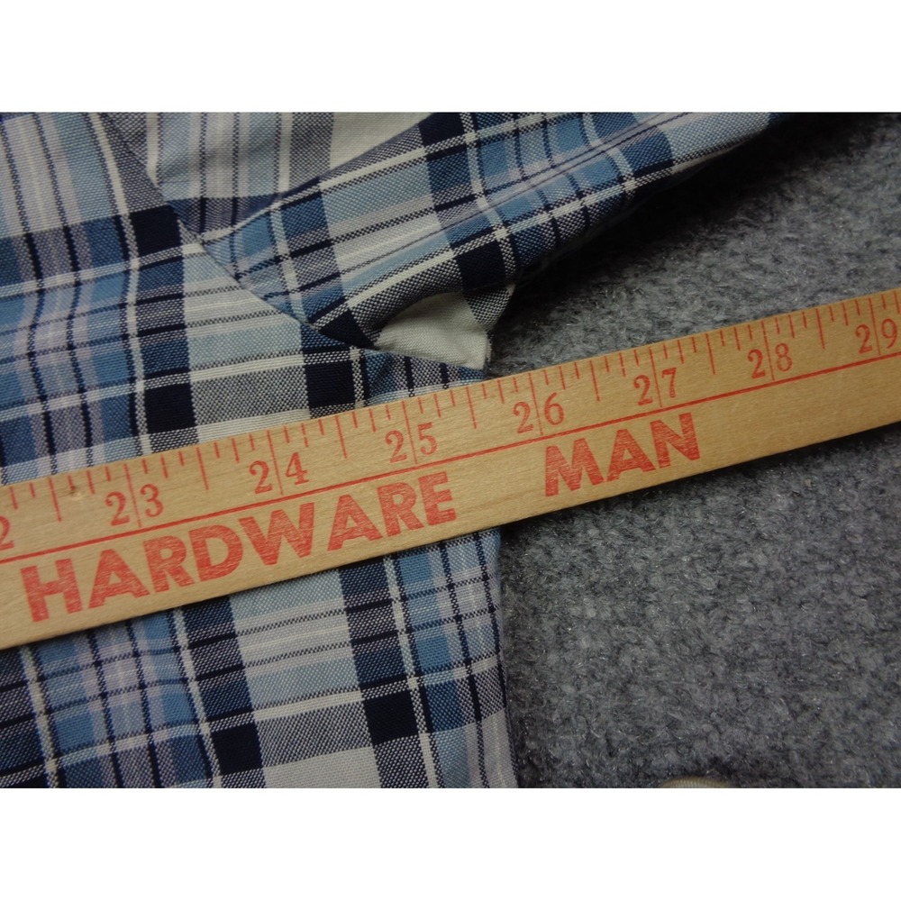 Vintage Big Mac Flannel Shirt  Mens XLT Blue Plaid Pearl Snap Western - Picture 8 of 11